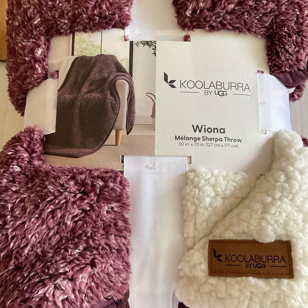 Koolaburra Wiona Mélange Sherpa Throw - Burgundy